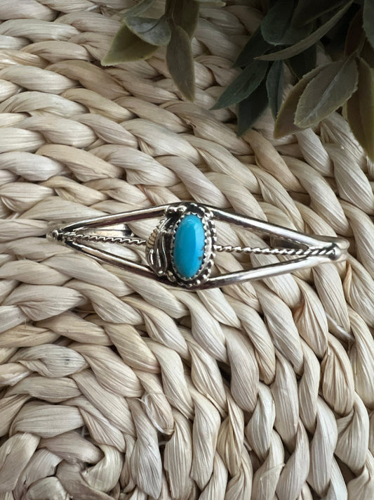 Navajo Turquoise & Feather Bracelet