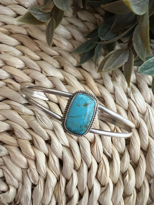 Susan Cooke Navajo Artist Turquoise and Silver Bracelet